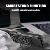 Panzer Hülle für iPhone 17 Pro / 18 Pro Handyhülle mit Kameraschutz Ringhalter Schwarz
