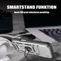 Panzer Hülle für iPhone 17 Pro / 18 Pro Handyhülle mit Kameraschutz Ringhalter Silber